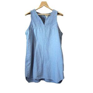 Hatley Womens XL Sleeveless Blue Paisley Embroidered Cotton Tunic Top